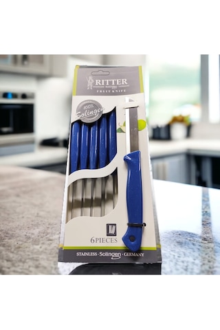 Solingen Meyve Bıçağı Seti Mavi 6'lı Mavi