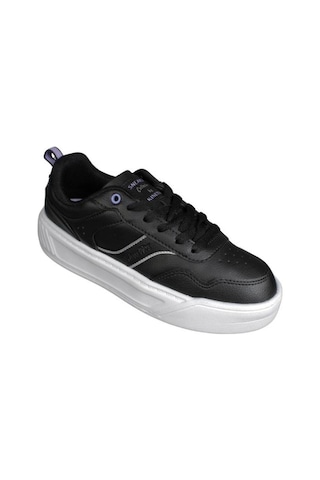 Kinetix Kadın Siyah Pembe Cilt Kalın Taban Sneaker Spor Ayakkabı 001