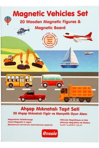 Rossie Ahşap Mıknatıslı Taşıt Oyun Seti