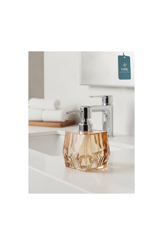 Chacha Home Luxury Glamour Lucid Geometrik Kristal Tasarım Akrilik Sıvı El Sabunu Şişesi, Banyo Aksesuarı Bal