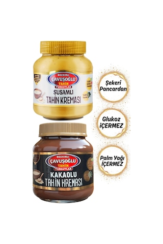 Susamlı Tahin Kreması 330g + Kakaolu Tahin Kreması 330g