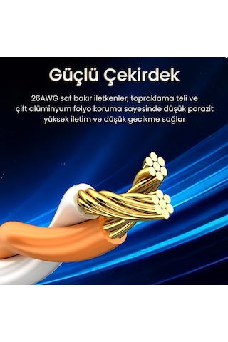 Veggieg Cat7 10gbps Gigabit 600mhz Ftp Rj45 Ethernet Kablosu 20 Metre