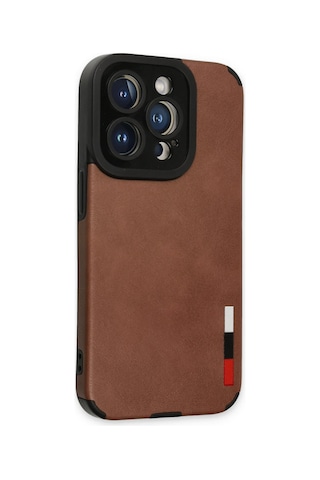 Gld-spt- Newface Apple Uyumlu iPhone 14 Pro Max Kılıf Loop Deri Silikon - Kahverengi