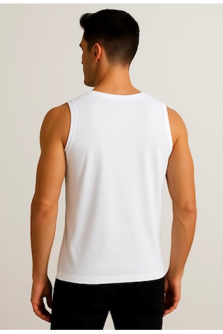 Axxel Erkek Beyaz Askılı Atlet T-shirt-d235
