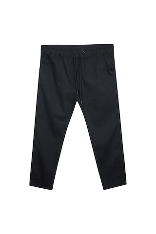 Erkek 118 -156 Kilo Arası İçin Uygun Lastikli Paça Bağcıklı Battal Boy Gabardin Pantolon Siyah Siyah