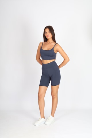 Soft&Basic Kadın Bıker Toparlayıcı Spor Tayt İndigo