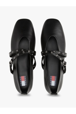 Tommy Hilfiger Tjw Leather Maryjane Ballerına Kadın Siyah Ayakkabı - En0en02868 Siyah