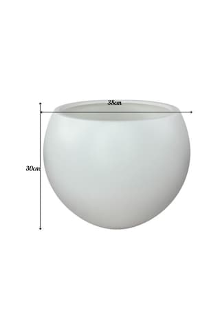 Küre Yuvarlak Top Vazo Dekoratif Saksı Beyaz 38 30cm