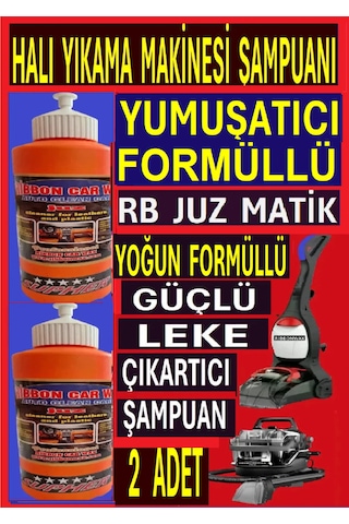 Juz Matik Yumuşatıcılı - Parfümlü Halı Yıkama Süpürge Makinesi Şampuanı 1 Kg 2 Adet 2'li Set