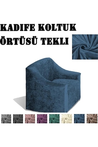 StarMall Kadife Koltuk ,kanepe, çekyat Örtüsü, koltuk Kılıfı Tekli Lacivert