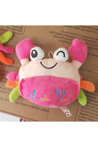 Oyuncak Peluş Sevimli Pembe Yengeç Uyku Arkadaşı 25 Cm Çok Renkli