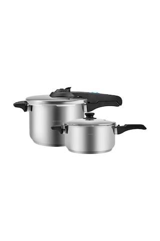 Karaca Saga İndüksiyon Tabanlı Düdüklü Tencere Seti 4+6 Lt Siyah