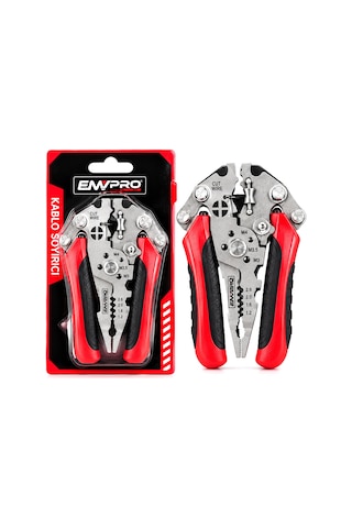 3in1 Çok Amaçlı Elektrikçi Pense Kesme - Sıyırma - Kıvırma 213mm Emv-5696 Aklby-bsva58