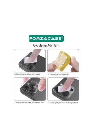Forzacase Apple Uyumlu iPhone 17 Pro İle Kamera Lens Koruyucu Cam Filmi Şeffaf - Fc378 Renksiz