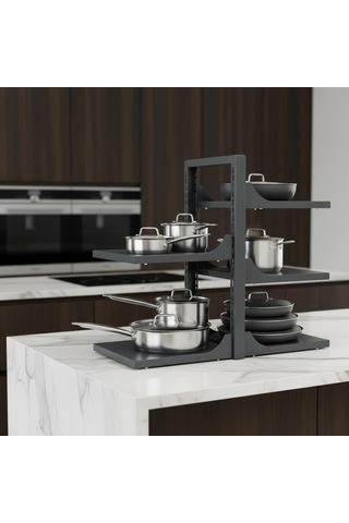 Hamton Versashelf Duo 35 Dolap İçi Organizer Raf - Antrasit Gri - 350 Cm Ko...