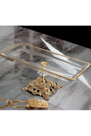 Alfafe Home Metal Ayaklı Gold Detaylı Sunumluk Baton Gold