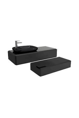 Bocchi - Bergamo 90 Cm Tek Çekmeceli Lavabo Dolabı Parlak Siyah - 7018-0501-1165 Diğer