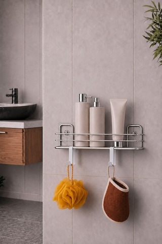 Sas Haus Banyo Düzenleyici Set 4 Parça Yapışkanlı Şampuanlık Tuvalet Kağıtlığı Havluluk Askı Tss-01 Krom