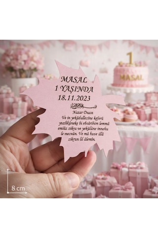 Doğum Günü Sünnet Nişan Düğün İçin Yaprak Magnet 50 Adettir. No 23 Renkli