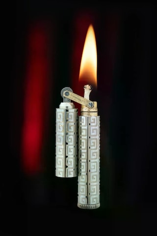Caka Lighter Labirent Desen Silver Benzinli Çakmak - Ckl-008