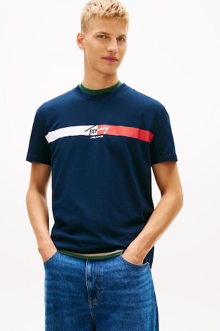 Tommy Hilfiger Tjm Erkek Regular İmza Şeridi T Ext Lacivert T-shirt-13660 Lacivert