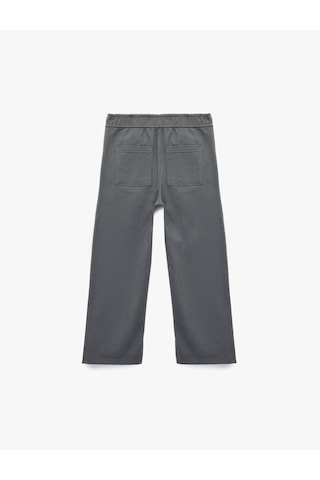 Koton Pamuklu Beli Bağcıklı Bol Kesim Gabardin Pantolon Gri 7wkb40017tw