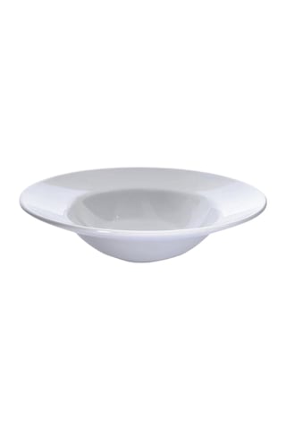 Termogold 6 Adet Melamin Derin Makarna Ve Spagetti Tabağı Seti - 25 Cm Şef Tabağı Beyaz Beyaz