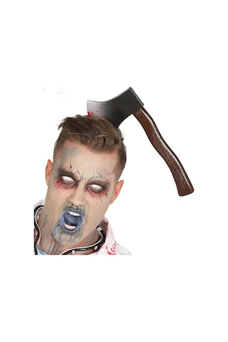Kafaya Saplanmış Halloween Kanlı Balta Şaka Tacı Standart