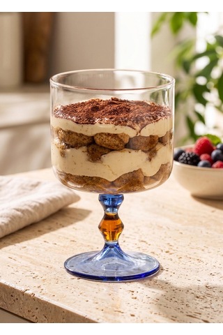 The Mia Bead Dondurmalık Tatlı Sunum Kasesi Mavi 300 Ml