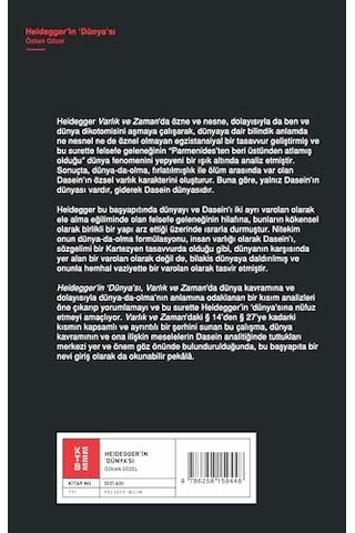 Heidegger In Dünya'sı Varlık Ve Zaman'da Dünya Kavramı Kapak Değişebilir