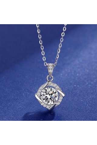 Pembe Bague Ringen 1 Ct Mozanit Kolye Kolye Kadınlar Için En Kaliteli 100% 925 Ayar Gümüş Düğün Parti Gelin Güzel Takı