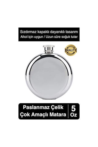 Limited Edition 5 Oz Paslanmaz Çelik Sızdırmaz Sıvı İçecek Kamp Cep Su Matarası Dayanıklı Çok Renkli