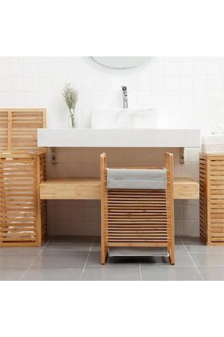 Digithome Bambu Kirli Sepetli Banyo Düzenleyici Çamaşır Sepeti Jw-20290