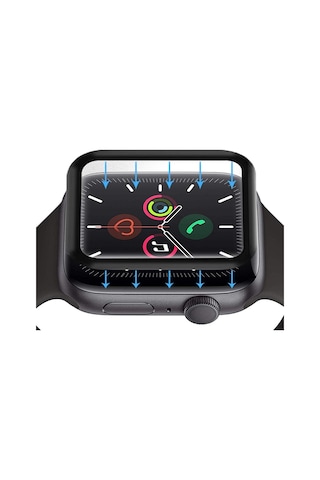 Apple Uyumlu Watch 40mm Full Yapışan Ppma Ekran Koruyucu Siyah