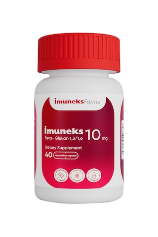 İmuneks Farma İmuneks 10 mg Beta Glukan (1,3/1,6) içeren Takviye Edici Gıda 40 Kapsül İmuneks Farma İmuneks 10 mg Beta Glukan (1,3/1,6) içeren Takviye Edici Gıda 40 Kapsül