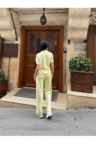 WeShaya Sarı Polyester Elastan Polo Yaka Takım Sarı