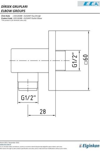 Eca Elegant Ankastre Duş Çıkış Dirseği 102126388 Krom