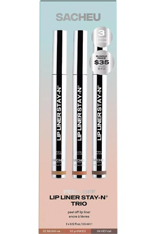 Sacheu Lip Liner Stay-n Soyulabilir Uzun Süre Kalıcı Dudak Çizgisi Belirginleştirici 3'lü Set Set