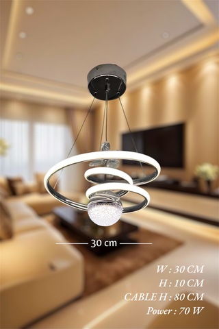 Krom Toplu Space Model 3 Renk Beyaz&sarı&günışığı Led Avize Mod