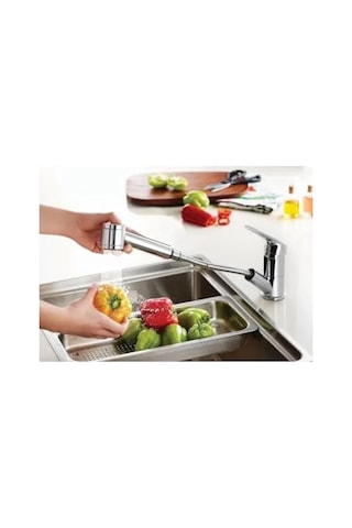 Pull-out Eviye Bataryası, Krom Renkli Modern Tasarım Açık Bej