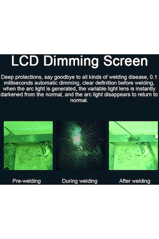 Hallow Solar Şarj Otomatik Karartma Kaynak Yüz Maskesi Başa E24545-5