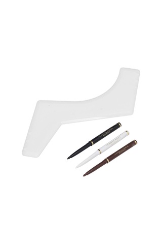 Maiyame Erkek Sakal Doldurma Kalemi Seti - 3 Renkli Rotatif Kalem + Beyaz Şekillendirici Tarak, Su Geçirmez, Doğal Görünüm, Sakal Kontur Aracı