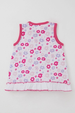 Breeze Kız Bebek Elbise Renkli Çiçek Desenli Etek Kısmı Fırfır Detaylı 0-6 Ay, Beyaz Beyaz