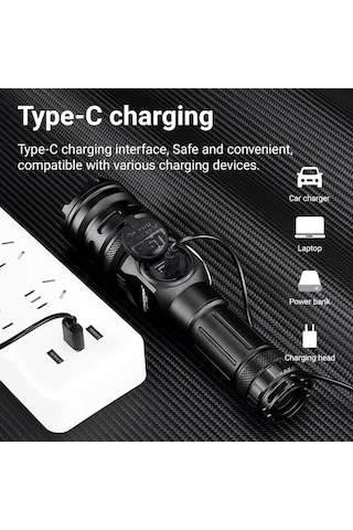 Ws-6868 25watt 2500 Lümen Usb Type-c Şarjlı El Feneri Belirtilmemiş