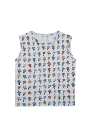 Antebies Grafik Çiçek Şortlu Pijama Mavi