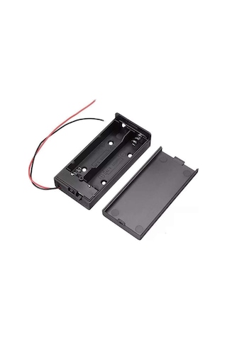 18650 2li Pil Kutusu On/off Anahtar 15cm Kablolu 2 Adet Seri Lityum Lion Dc 7.4v Kapaklı Batarya