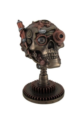 Veronese Design Bronz/bakır Hazır Steampunk Kafatası Heykeli