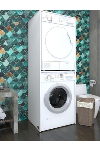 Remora Çamaşır+Kurutma Makine Dolabı Beyaz