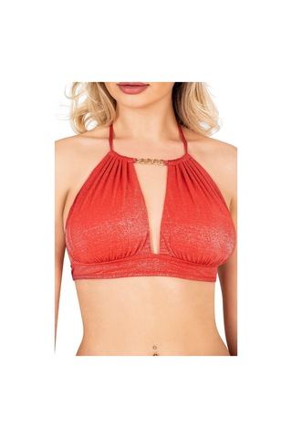 Endeep Kadın Zincir Aksesuarlı Kırmızı Bikini Takımı