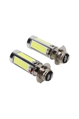 Kosona Motosiklet Farı H6m Px15d P15d25-1 5 Cob Led Beyaz Işık Fokus Lensli 2 Adet Enerji Tasarruflu